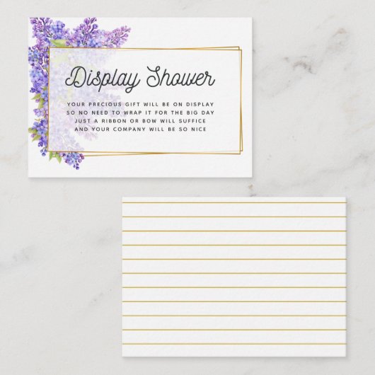 Paarse en gouden geometrische herbariummonitor informatiekaartje (Voorkant / Achterkant)