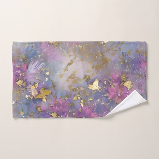 Paarse en gouden Glitter Storm Fantasy Bad Handdoek (Handdoek)