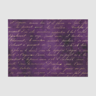 Paarse en gouden grunge vintage kalligrafie tissuepapier