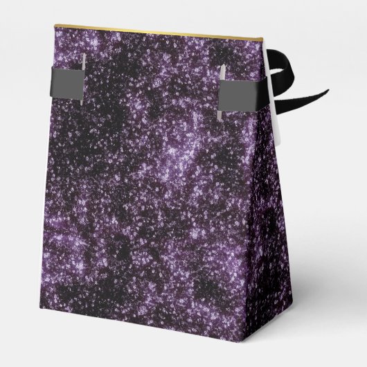 Paarse en gouden hoge hak schoen verjaardag bedankdoosjes (Achterkant)