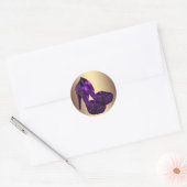 Paarse en gouden hooggehakte schoenstickers ronde sticker (Envelop)