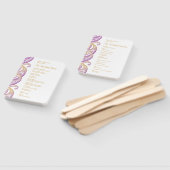 Paarse en gouden Indiase Paisley bruiloft programm Handwaaier (Niet-gemonteerd)