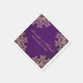 Paarse en gouden Indiase stijl bruiloft Servetten (Hoek)
