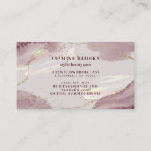 Paarse en gouden iriserende visitekaartje (Achterkant)