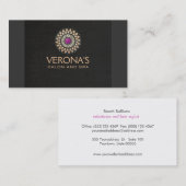 Paarse en gouden Lotus Mandala Salon Spa Visitekaartje (Voorkant / Achterkant)