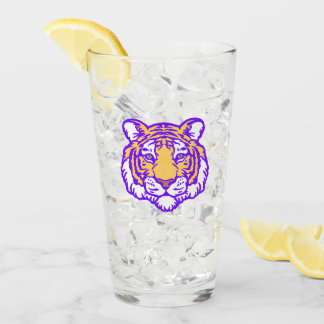Paarse en gouden Louisiana Tiger Fan Art Pint Glas