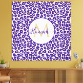 Paarse en gouden luipaard Patroon Canvas Afdruk (Insitu (Woonkamer))
