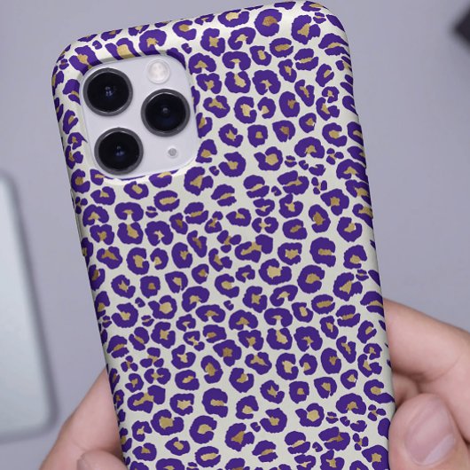 Paarse en gouden luipaard Patroon Case-Mate iPhone Case