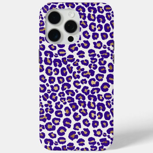 Paarse en gouden luipaard Patroon Case-Mate iPhone Case (Achterkant)
