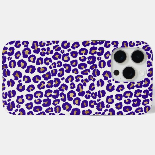 Paarse en gouden luipaard Patroon Case-Mate iPhone Case (Achterkant (horizontaal))