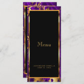 Paarse en gouden marmer - Menu (Voorkant / Achterkant)