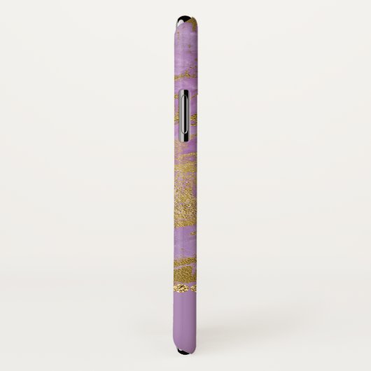 Paarse en gouden marmeren elegante Girly Case-Mate iPhone Case (Achterkant / rechts)