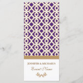 Paarse en gouden Marokkaanse menu (Achterkant)