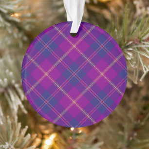 Paarse en gouden mode Schotse plaid Ornament