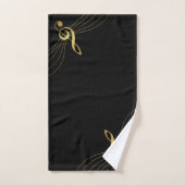 Paarse en gouden muziekhanddoeken - Treble Clef Bad Handdoek (Handdoek)