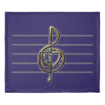 Paarse en gouden muziekovers Treble Clef