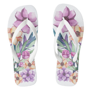 Paarse en gouden pioen bloementuin teenslippers