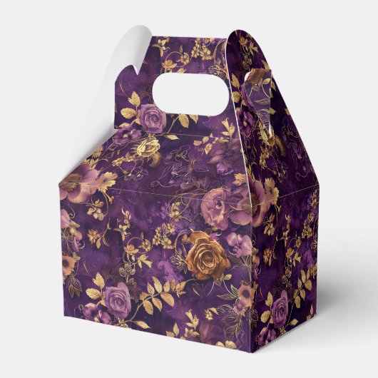 Paarse en gouden Rozen Bedankdoosjes (Achterkant)