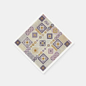Paarse en gouden Scandinavische geometrische decou Servet (Hoek)