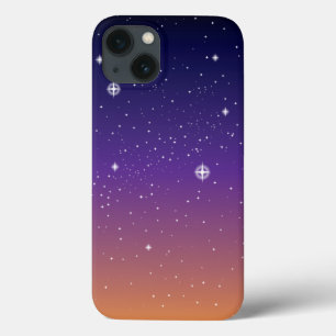 Paarse en gouden sterrenhemel bij zonsondergang iPhone 13 hoesje