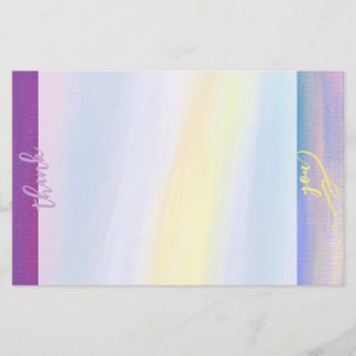 Paarse en gouden straal abstract briefpapier