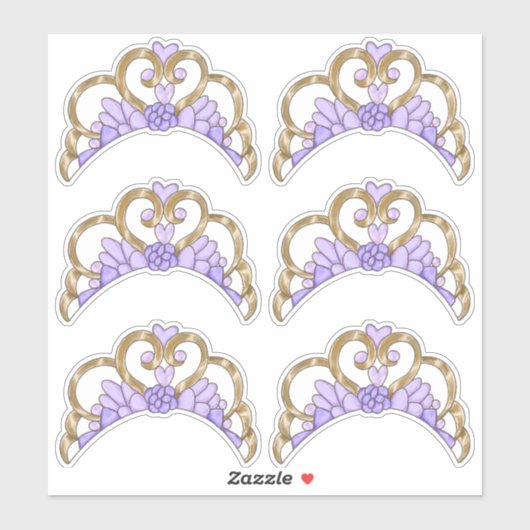 Paarse en gouden Tiara Sticker Sheet (Vel)