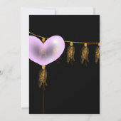 Paarse en gouden verjaardagsfeest uitnodiging (Achterkant)