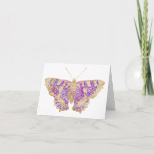Paarse en gouden vlinder BLANK Kaart