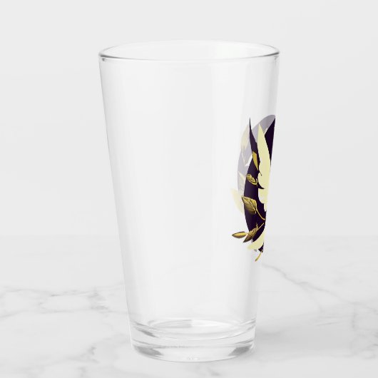 Paarse en gouden vredesduif glas (Rechts)
