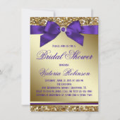 Paarse en gouden Vrijgezellenfeest Kaart (Voorkant)