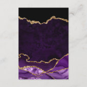 Paarse en goudfaux glitter Agate Wishing Well Informatiekaartje (Achterkant)