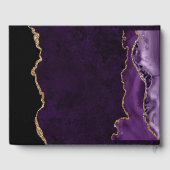 Paarse en goudfeeën Glitter Agate Wedding Gastenboek (Achterkant)
