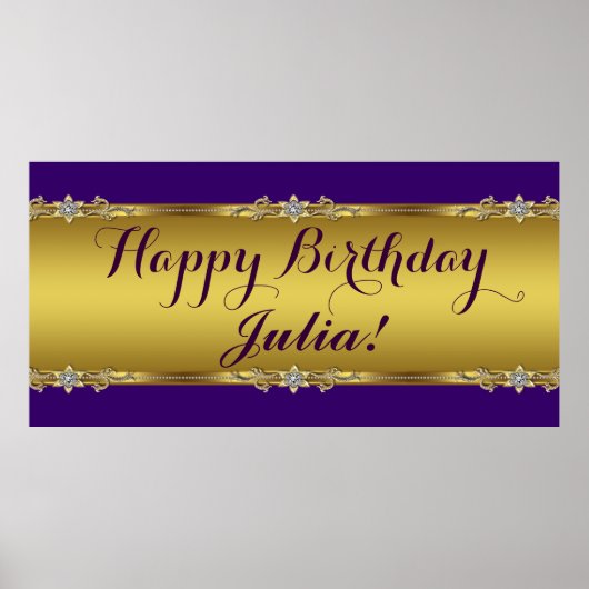 Paarse en goudfeest poster (Voorkant)