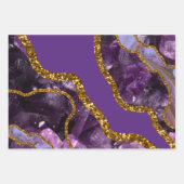 Paarse en goudgetijden Glitter Inpakpapier Vel (Voorkant)