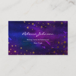 Paarse en goudglitter visitekaartje