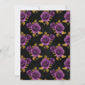 Paarse en goudgothische bruiloft kaart (Achterkant)