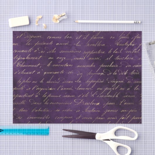 Paarse en goudgrunge kalligrafie tissuepapier (Craft)