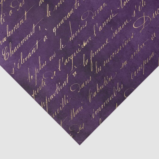 Paarse en goudgrunge  kalligrafie tissuepapier (Detail)