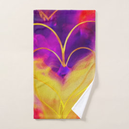 Paarse en goudhanddoeken handdoek