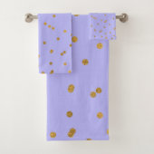 Paarse en goudhoudende Confetti Stippen Modern Gla Bad Handdoek (Insitu)