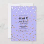 Paarse en goudhoudende Confetti Stippen Modern Gla Kaart (Voorkant)