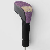 Paarse en goudhoudende olierampen golfheadcover (Schuin)