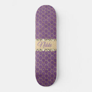 Paarse en goudhoudende olierampen skateboard