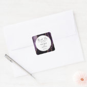 Paarse en goudkleurige Glitter Marble Hartelijk da Vierkante Sticker (Envelop)