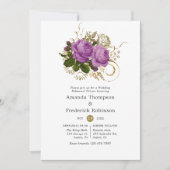 Paarse en goudkleurige repetitie kaart (Voorkant)