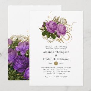 Paarse en goudkleurige  repetitie kaart