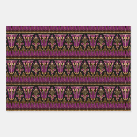 Paarse en goudkunst Deco Inpakpapier Vel (Voorkant)