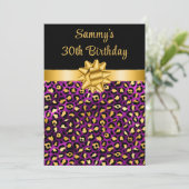 Paarse en goudluipaard - Birthday-party Kaart (Staand voorkant)