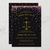 Paarse en goudmakerij Uitnodiging tot Afstuderen v (Voorkant / Achterkant)