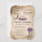 Paarse en goudmakreel Rustic Horse Birthday Kaart (Voorkant)